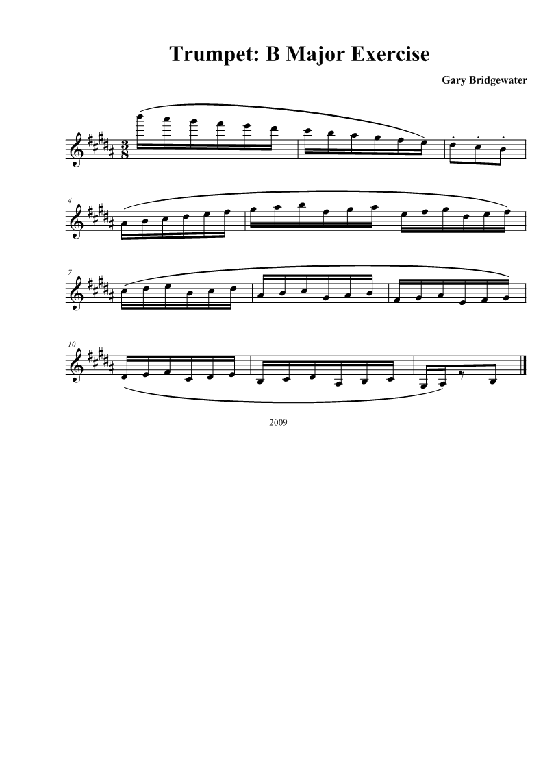 Trumpet Trumpet B Major Exercise